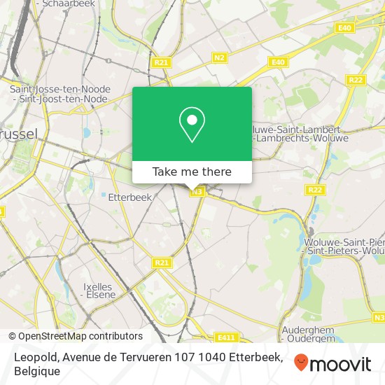 Leopold, Avenue de Tervueren 107 1040 Etterbeek kaart