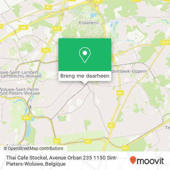 Thai Cafe Stockel, Avenue Orban 235 1150 Sint-Pieters-Woluwe kaart