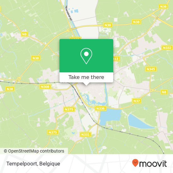 Tempelpoort, Tempelstraat 2 8900 Ieper kaart