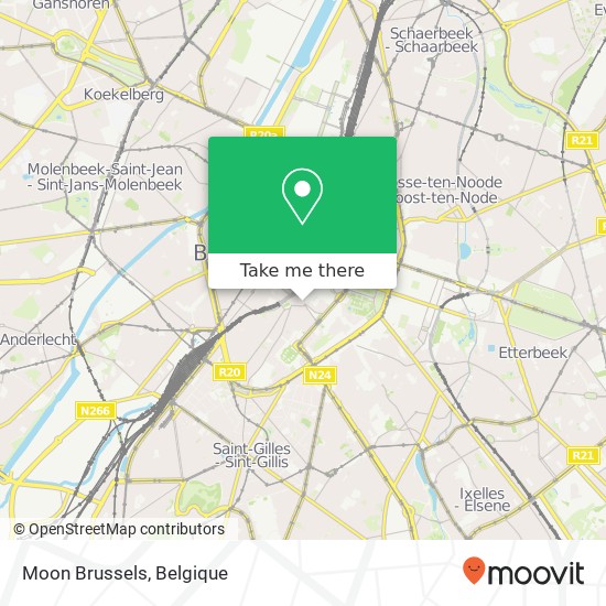 Moon Brussels, Rue de Rollebeek 46 1000 Bruxelles kaart