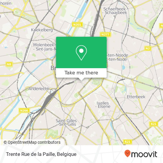 Trente Rue de la Paille, Rue de la Paille 30 1000 Brussel kaart