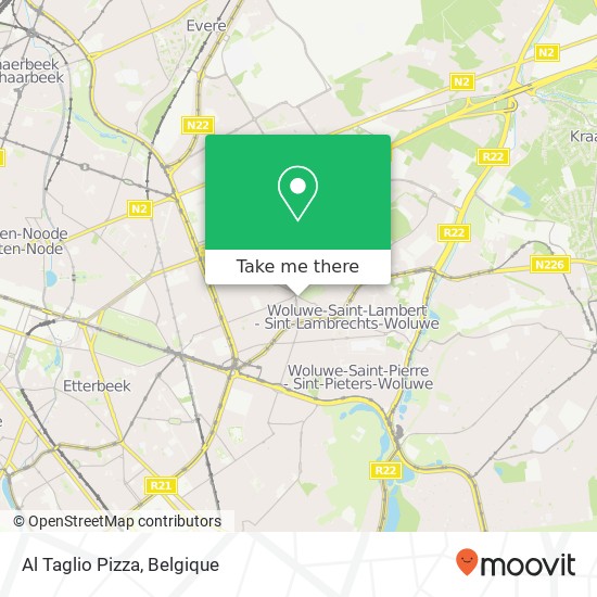 Al Taglio Pizza, Avenue Georges Henri 185 1200 Woluwé-Saint-Lambert kaart