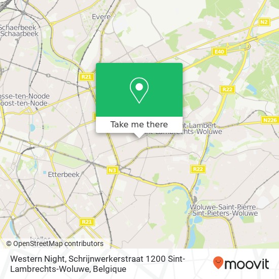 Western Night, Schrijnwerkerstraat 1200 Sint-Lambrechts-Woluwe kaart