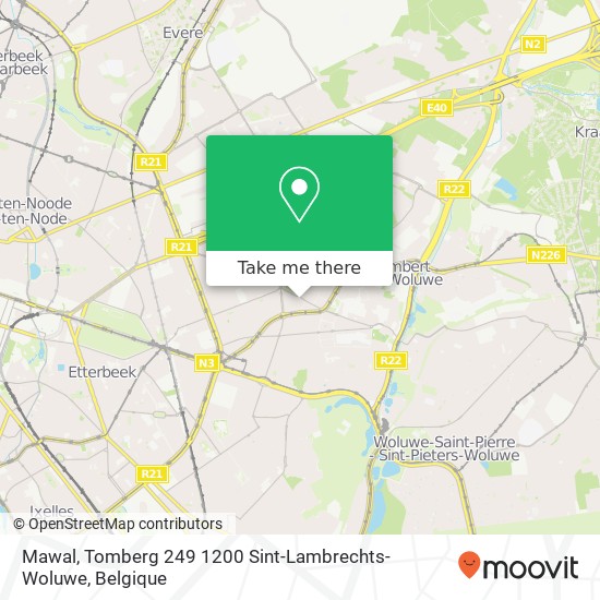 Mawal, Tomberg 249 1200 Sint-Lambrechts-Woluwe kaart