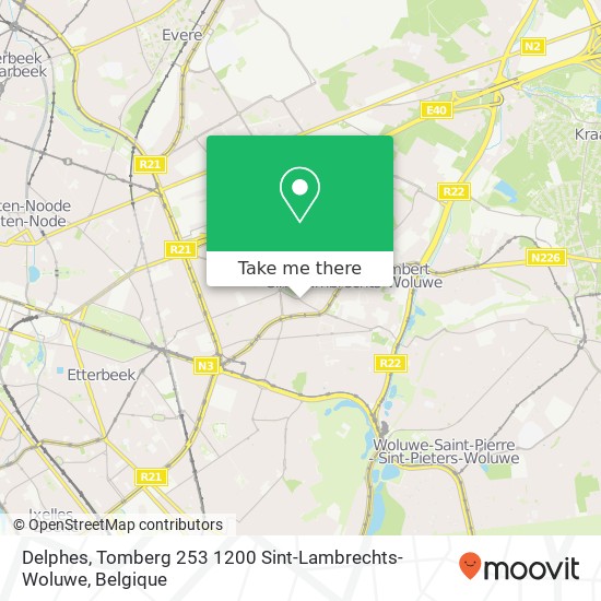 Delphes, Tomberg 253 1200 Sint-Lambrechts-Woluwe kaart