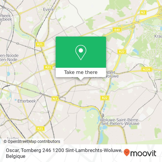 Oscar, Tomberg 246 1200 Sint-Lambrechts-Woluwe kaart