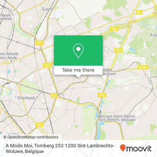A Modo Moi, Tomberg 253 1200 Sint-Lambrechts-Woluwe kaart