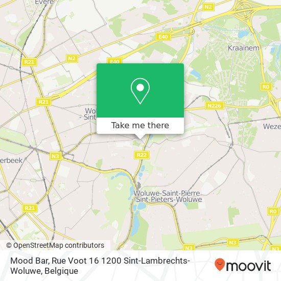 Mood Bar, Rue Voot 16 1200 Sint-Lambrechts-Woluwe kaart