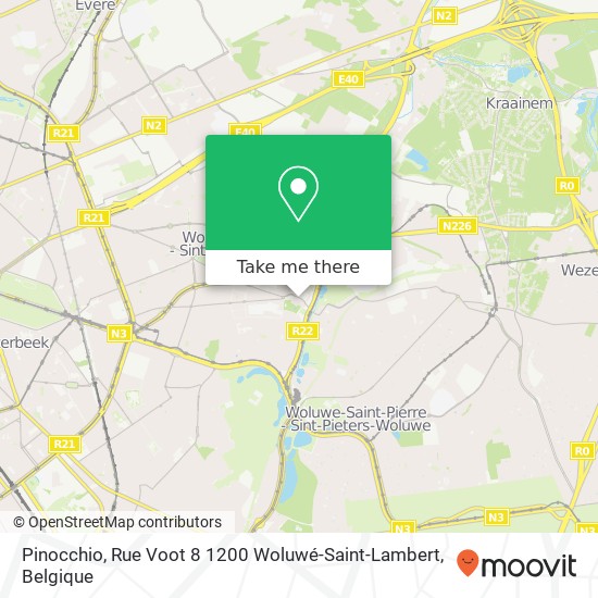 Pinocchio, Rue Voot 8 1200 Woluwé-Saint-Lambert kaart