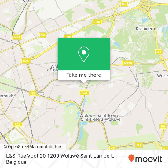 L&S, Rue Voot 20 1200 Woluwé-Saint-Lambert kaart