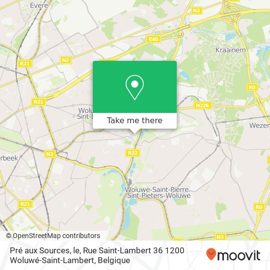 Pré aux Sources, le, Rue Saint-Lambert 36 1200 Woluwé-Saint-Lambert kaart