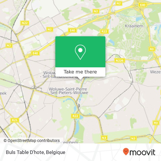 Buls Table D'hote, Rue Voot 26 1200 Sint-Lambrechts-Woluwe kaart