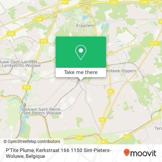 P'Tite Plume, Kerkstraat 166 1150 Sint-Pieters-Woluwe kaart