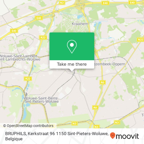 BRUPHILS, Kerkstraat 96 1150 Sint-Pieters-Woluwe kaart