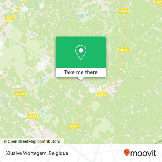 Xlusive Wortegem, Waregemseweg 66 9790 Wortegem-Petegem kaart