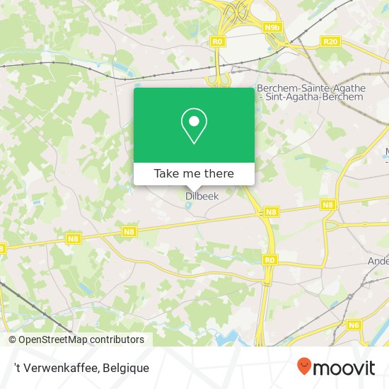 't Verwenkaffee, Gemeenteplein 9 1700 Dilbeek kaart