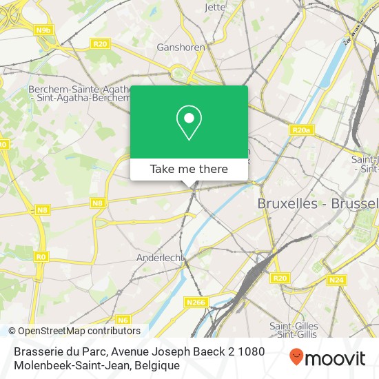 Brasserie du Parc, Avenue Joseph Baeck 2 1080 Molenbeek-Saint-Jean kaart