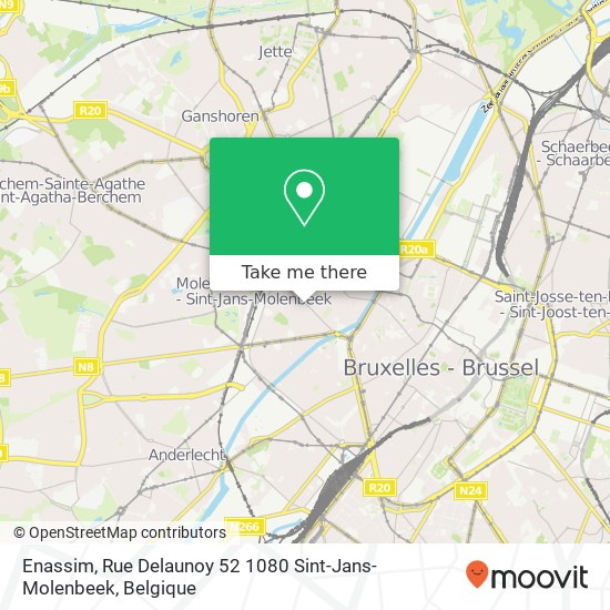 Enassim, Rue Delaunoy 52 1080 Sint-Jans-Molenbeek kaart