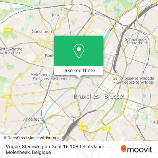 Vogue, Steenweg op Gent 16 1080 Sint-Jans-Molenbeek kaart