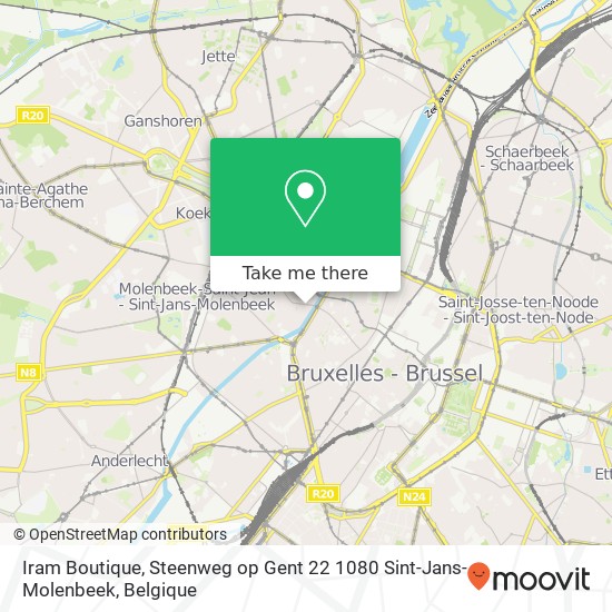 Iram Boutique, Steenweg op Gent 22 1080 Sint-Jans-Molenbeek kaart