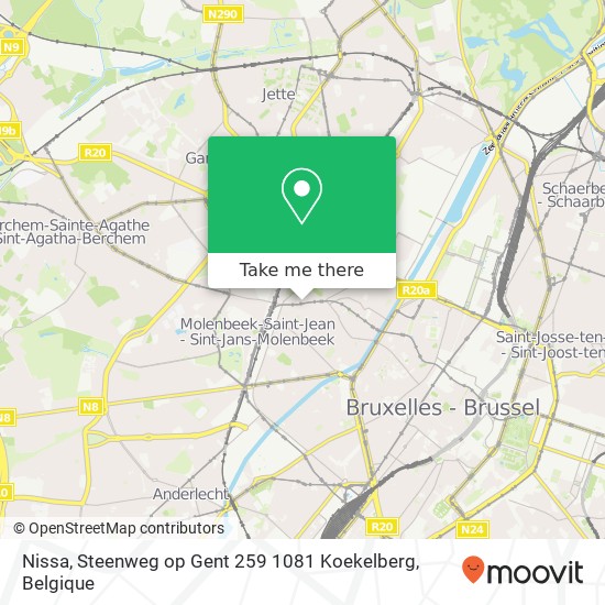 Nissa, Steenweg op Gent 259 1081 Koekelberg kaart