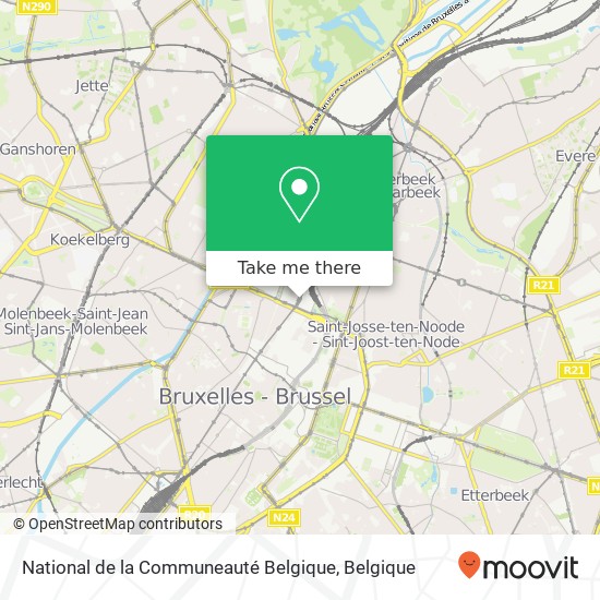 National de la Communeauté Belgique kaart
