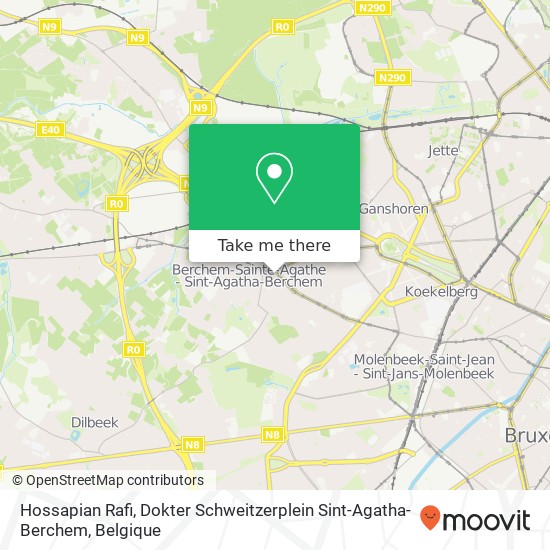 Hossapian Rafi, Dokter Schweitzerplein Sint-Agatha-Berchem kaart
