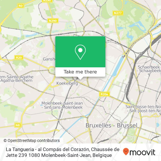 La Tangueria - al Compás del Corazón, Chaussée de Jette 239 1080 Molenbeek-Saint-Jean kaart