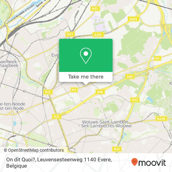 On dit Quoi?, Leuvensesteenweg 1140 Evere kaart