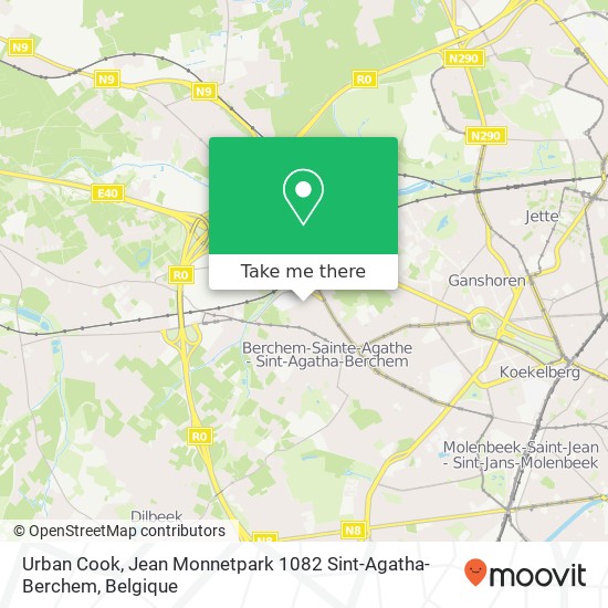 Urban Cook, Jean Monnetpark 1082 Sint-Agatha-Berchem kaart