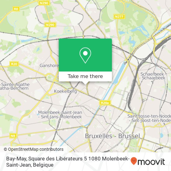 Bay-May, Square des Libérateurs 5 1080 Molenbeek-Saint-Jean kaart