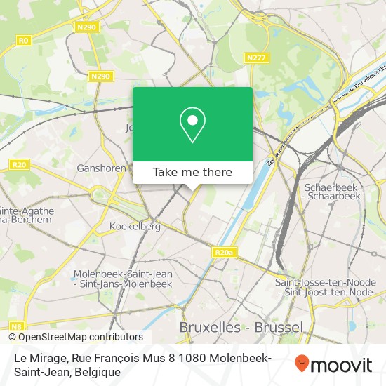 Le Mirage, Rue François Mus 8 1080 Molenbeek-Saint-Jean kaart