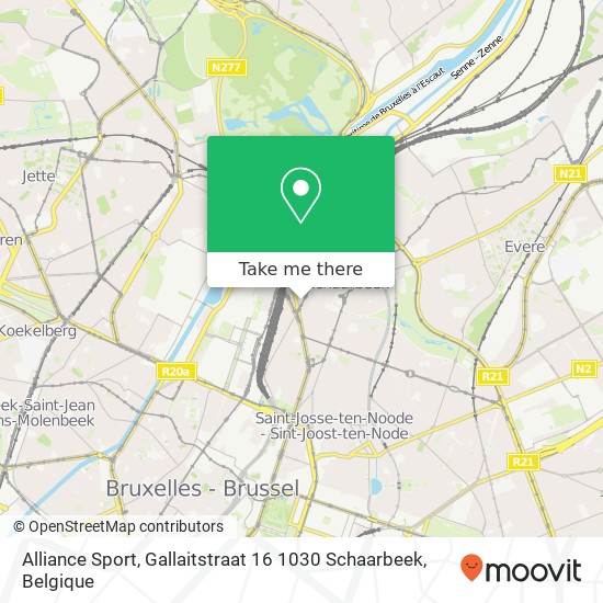 Alliance Sport, Gallaitstraat 16 1030 Schaarbeek kaart