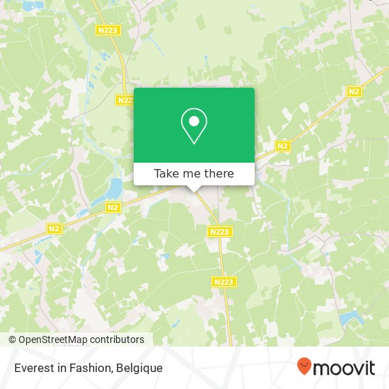 Everest in Fashion, Gouden Kruispunt 54 3390 Tielt-Winge kaart