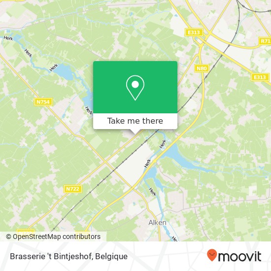 Brasserie 't Bintjeshof, Steenweg 36 3570 Alken kaart