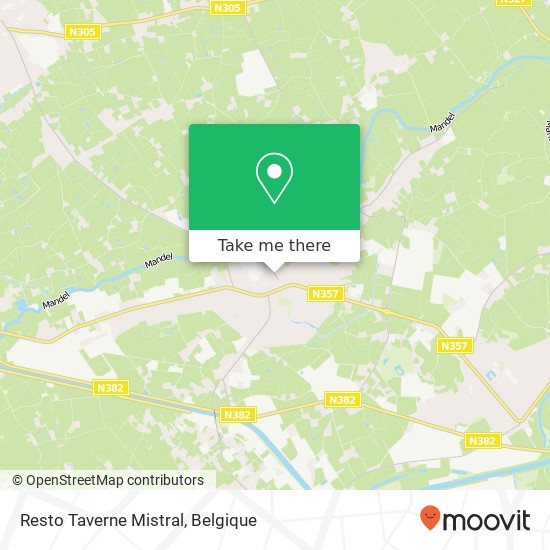 Resto Taverne Mistral, Tieltsteenweg 6 8780 Oostrozebeke kaart