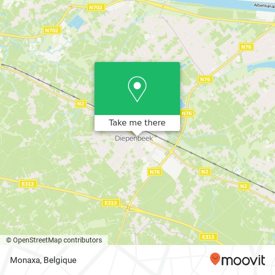 Monaxa, Dorpsstraat 29 3590 Diepenbeek kaart