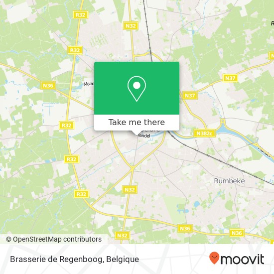 Brasserie de Regenboog, Sint-Michielsstraat 32 8800 Roeselare kaart