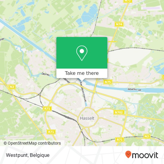 Westpunt, Hoogbrugkaai 91 3500 Hasselt kaart