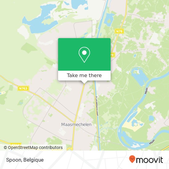 Spoon, Rijksweg 233 3630 Maasmechelen kaart