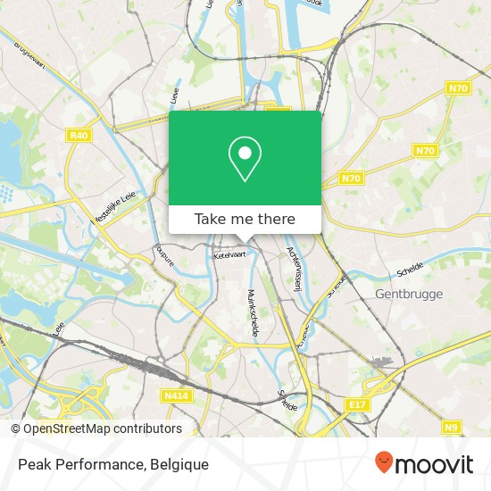 Peak Performance, Brabantdam 9000 Gent kaart