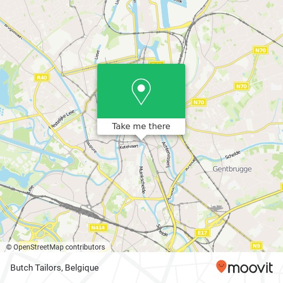 Butch Tailors, Brabantdam 37 9000 Gent kaart