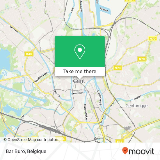 Bar Buro, Botermarkt 6 9000 Gent kaart