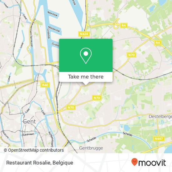 Restaurant Rosalie, Antwerpsesteenweg 642 9040 Gent kaart