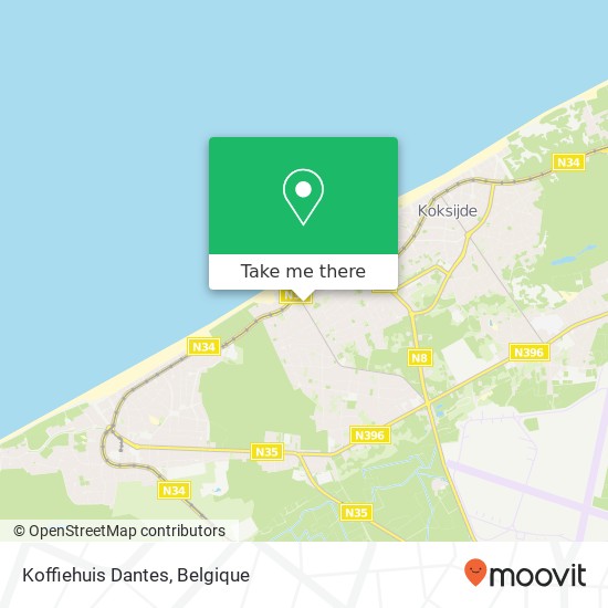 Koffiehuis Dantes, Strandlaan 270 8670 Koksijde kaart