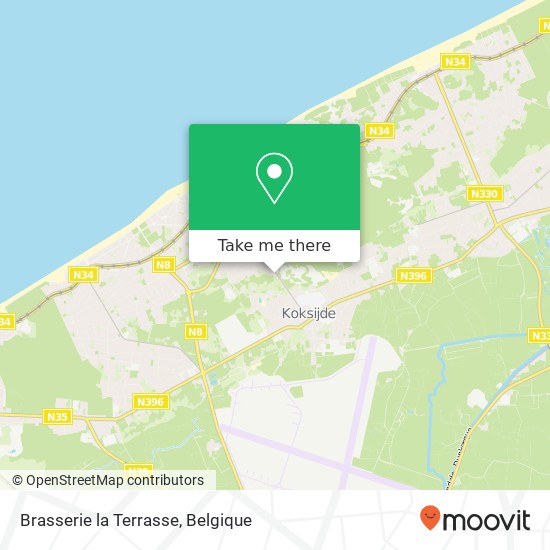 Brasserie la Terrasse, Zeelaan 8670 Koksijde kaart