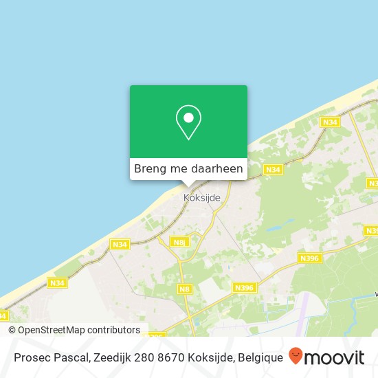 Prosec Pascal, Zeedijk 280 8670 Koksijde kaart