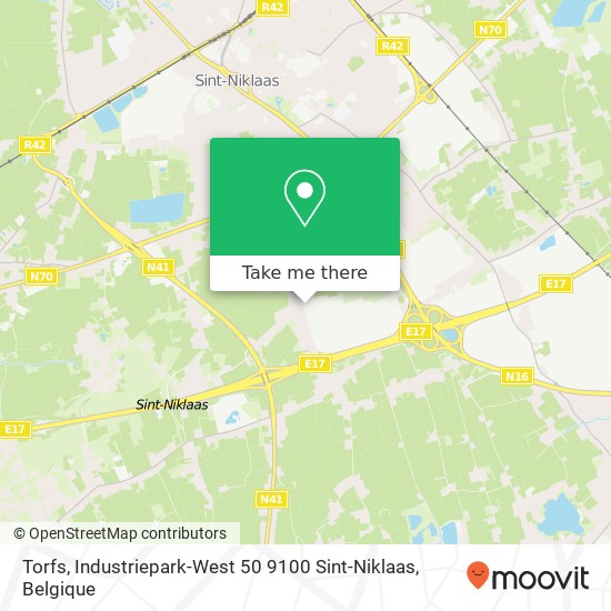 Torfs, Industriepark-West 50 9100 Sint-Niklaas kaart