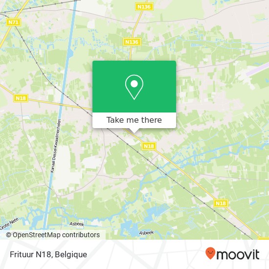 Frituur N18, Steegstraat 107 2490 Balen kaart