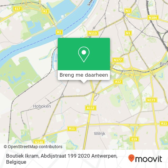 Boutiek Ikram, Abdijstraat 199 2020 Antwerpen kaart